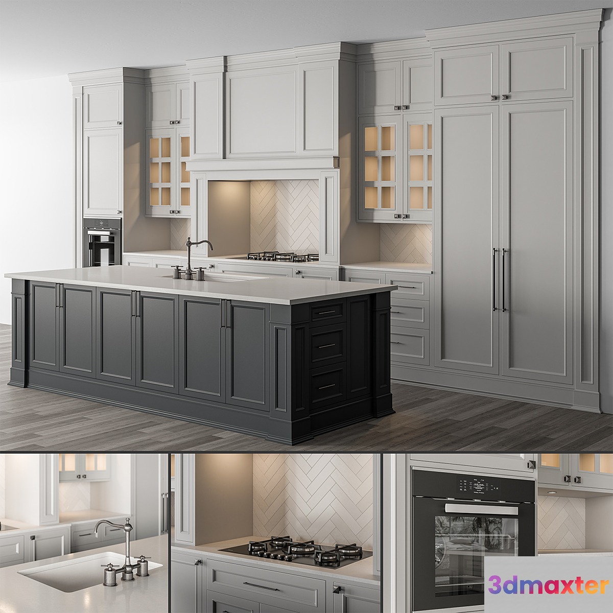 Kitchen NeoClassic - White and Gray 72