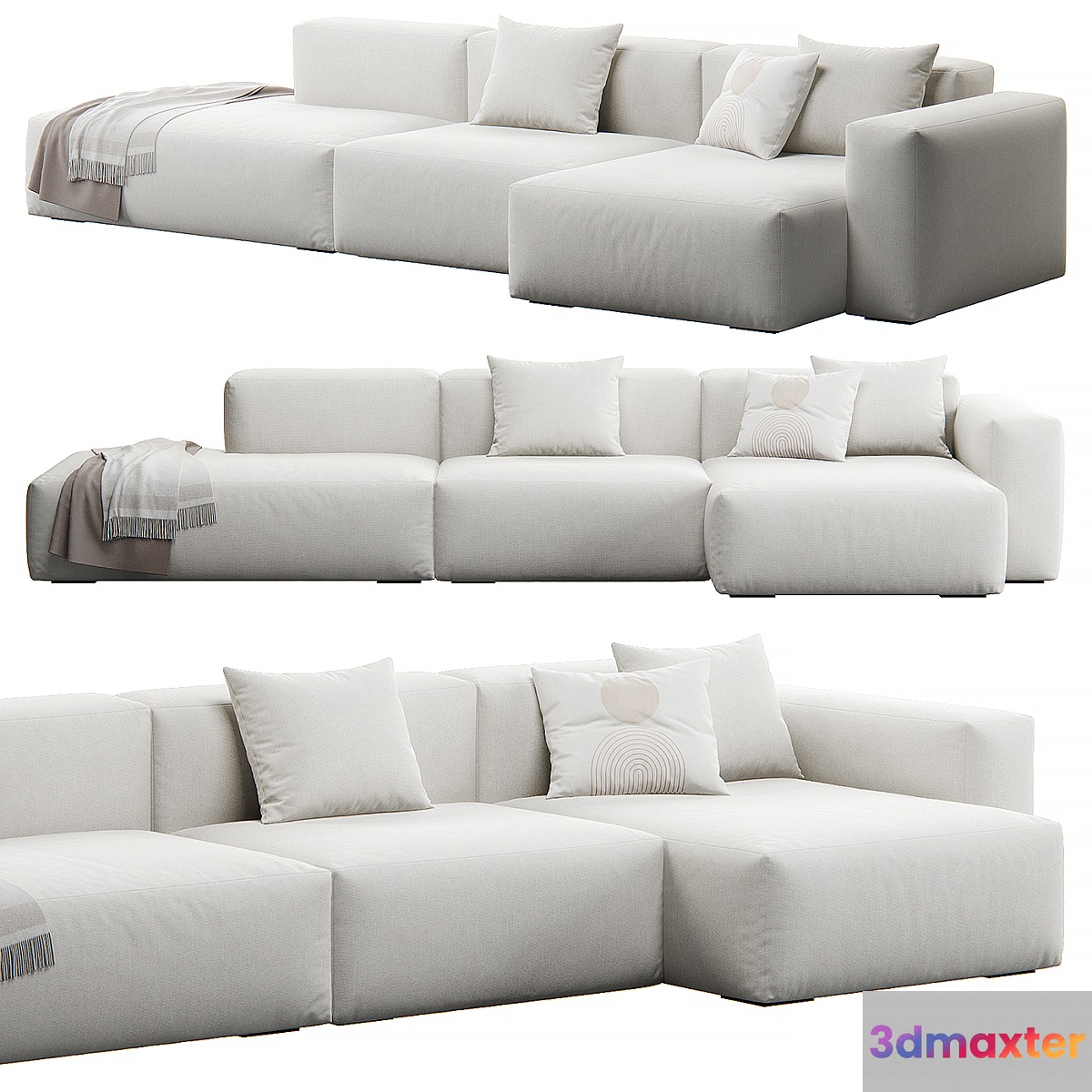 Mags Soft Corner Lounge 3seat Sofa by HAY