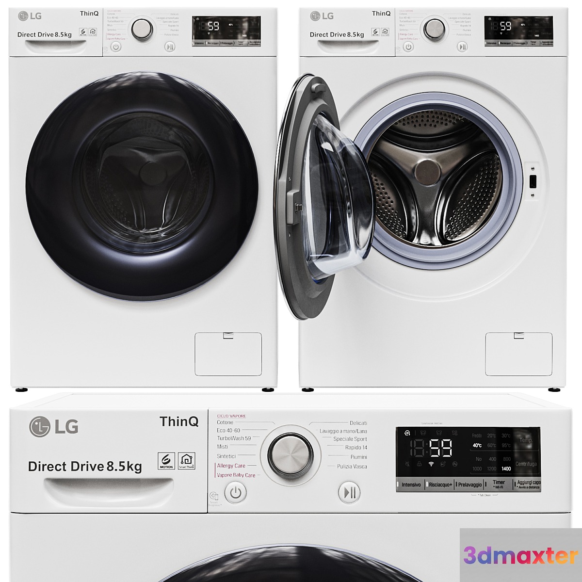 Washing machine LG F2V5GS0WT 3D Max