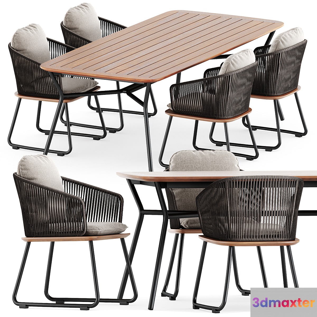 Denia dining armchair and Denia table by Weishaeupl
