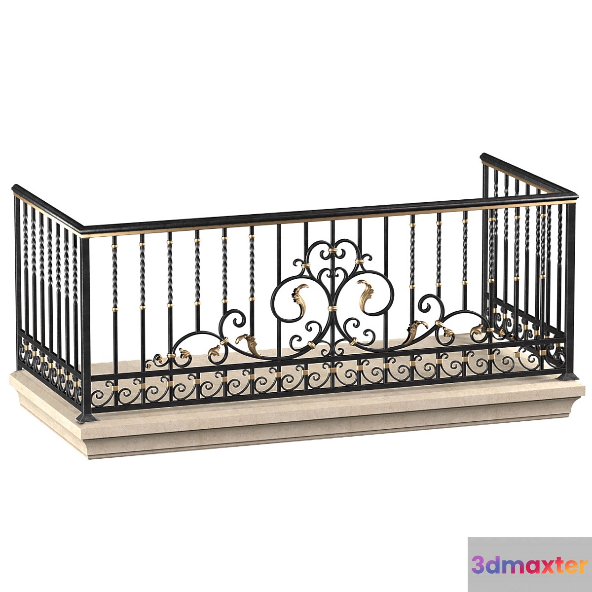 Classic balcony with wrought iron railing.Modern balcony Forged Fence - No.2