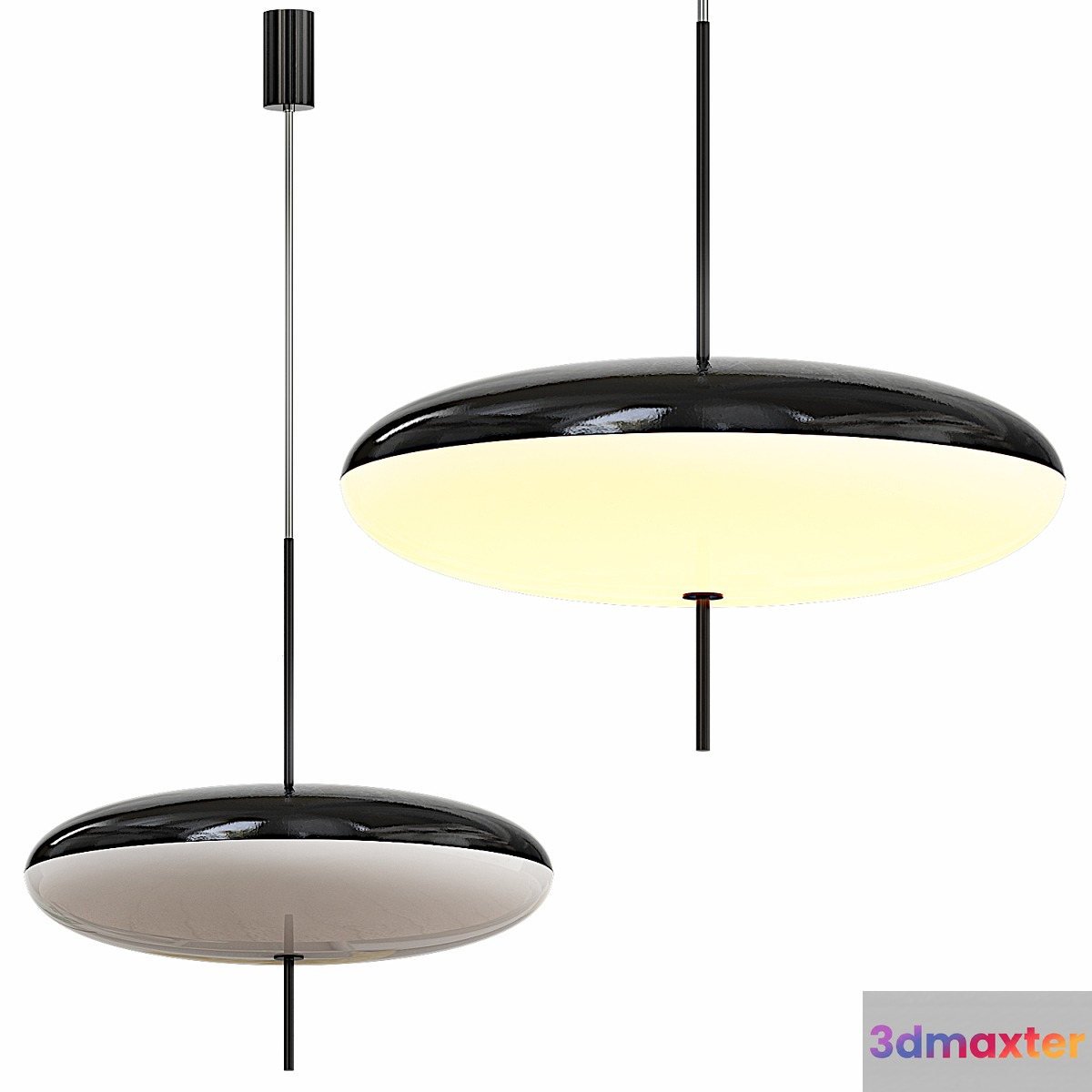 Gino Sarfatti Model No. 2065 Ceiling Light in Black and White - No.2