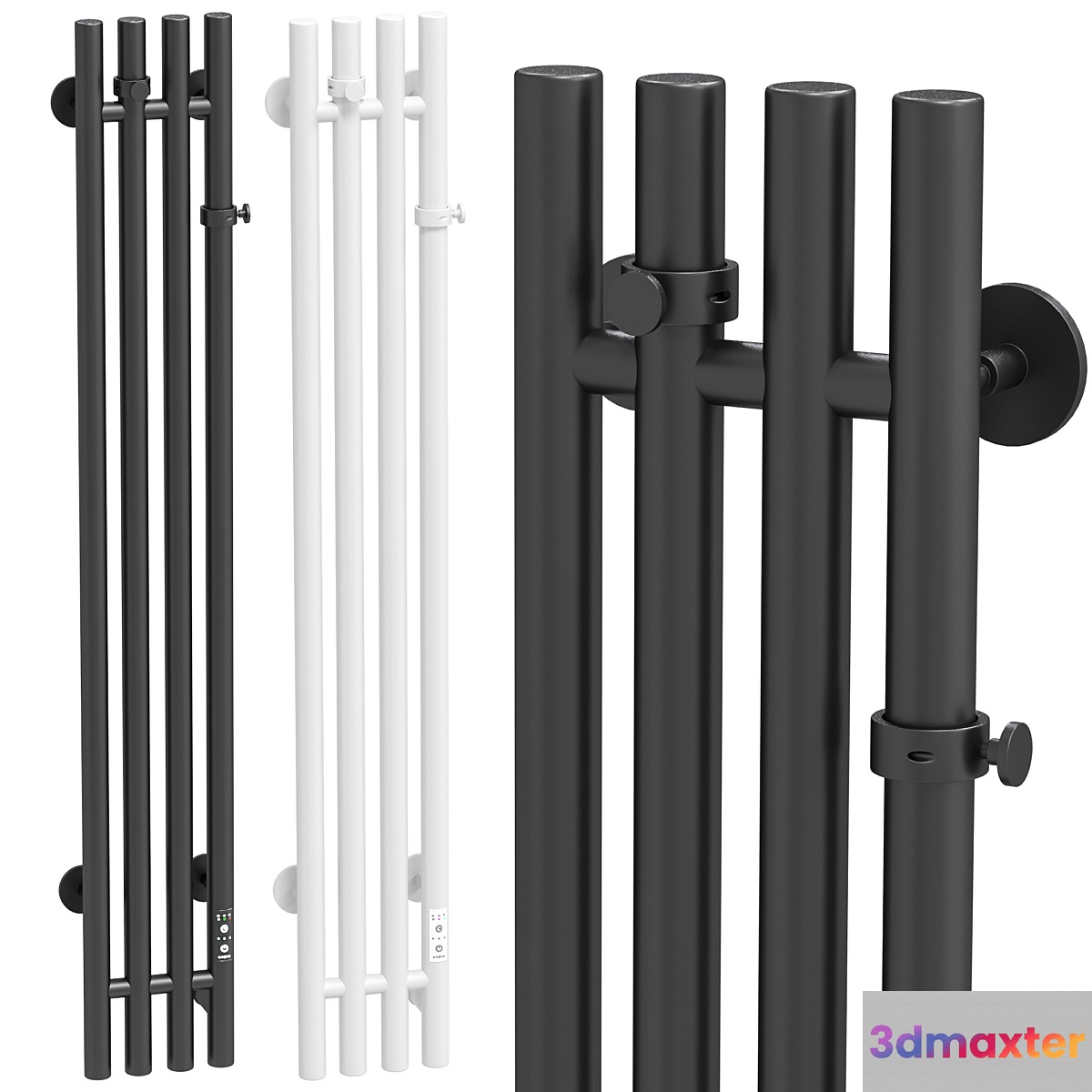 Electric towel warmer EWRIKA Penelope V 120x15 white black - No.2