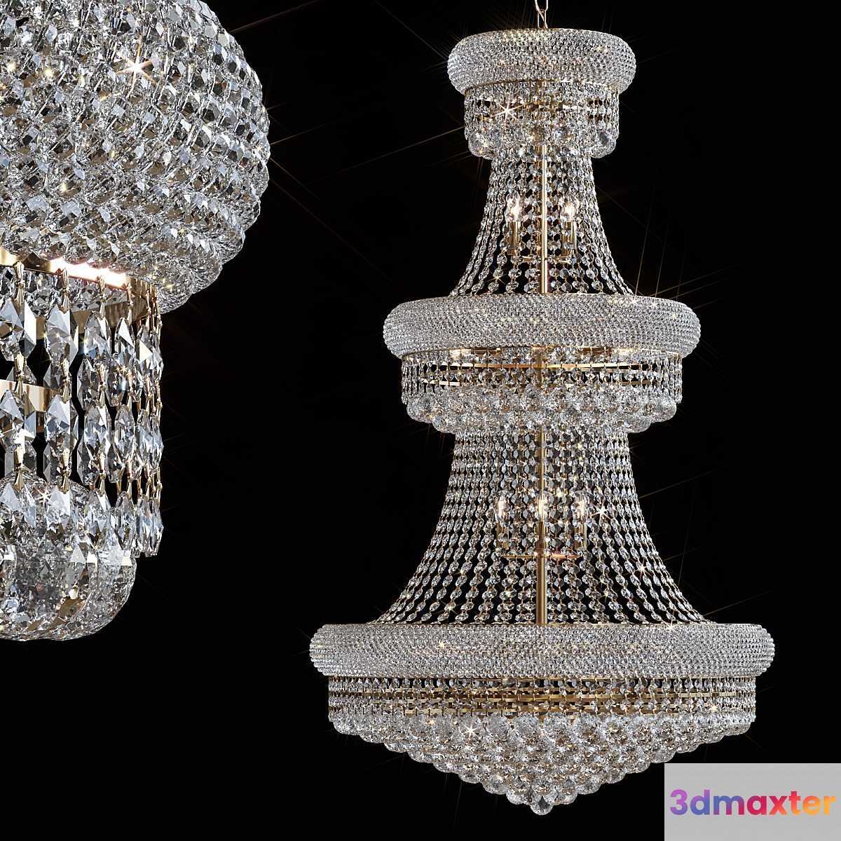 Pendant chandelier Elegant Lighting Primo Royal Cut 32 lamps - No.2