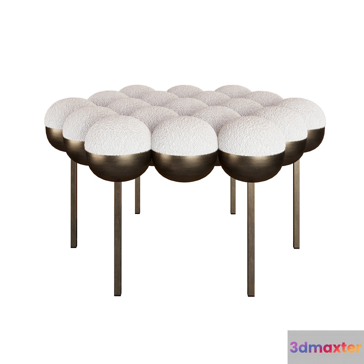 Saturn pouffe large ivory boucle