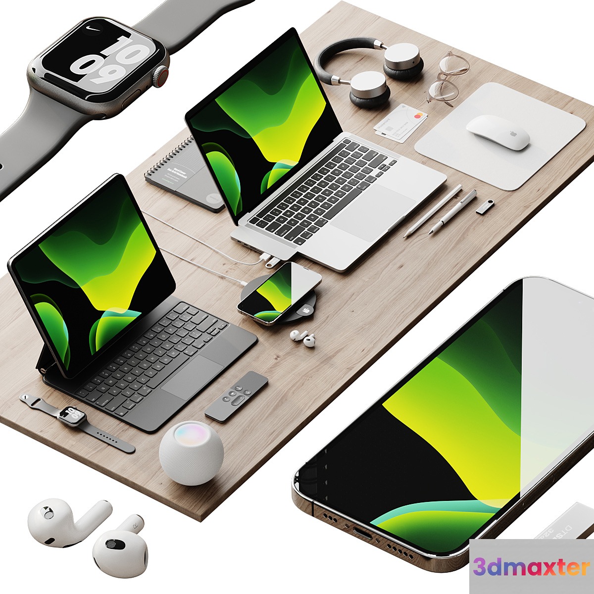 Apple Set 6 3D Max