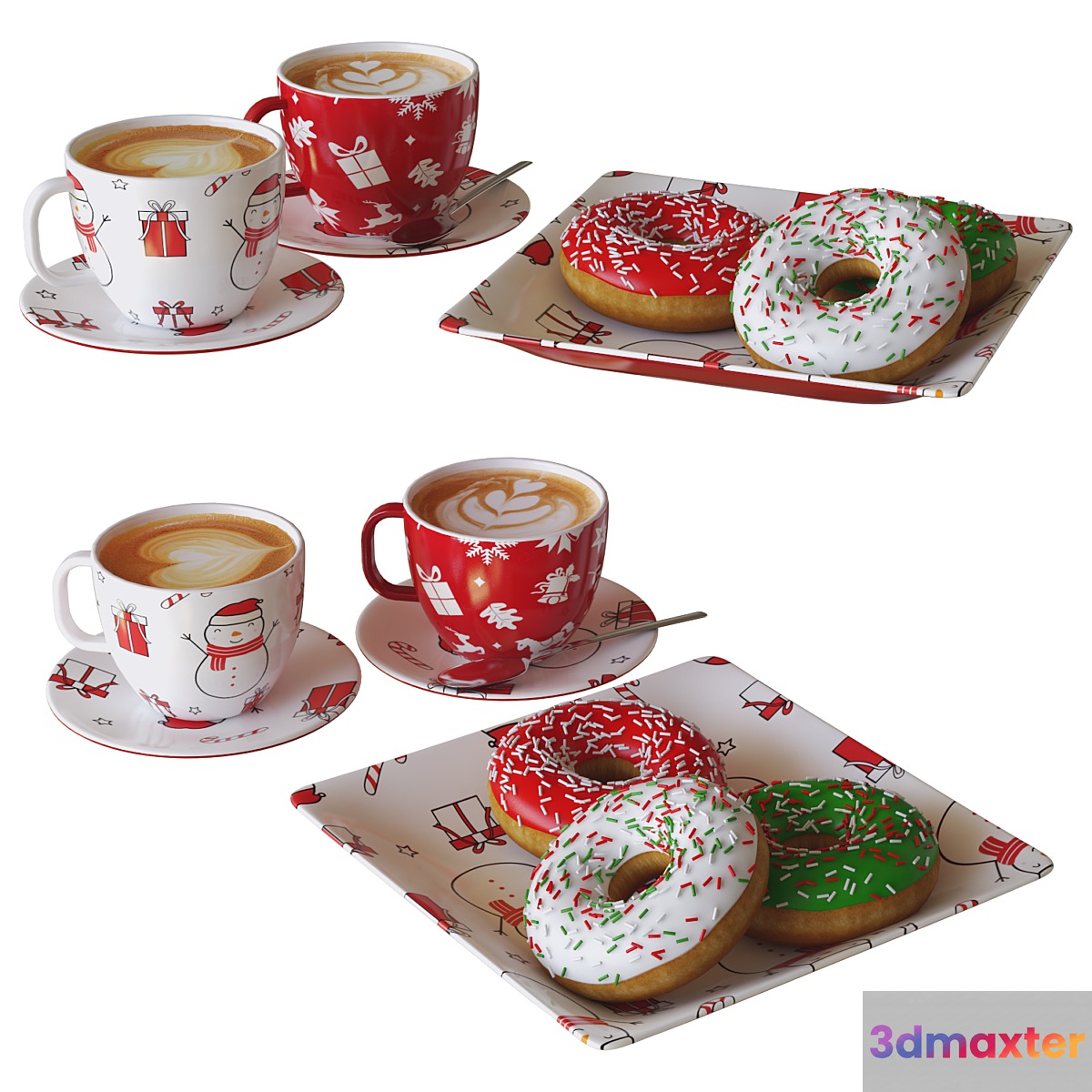 christmas donuts 01 3D Max
