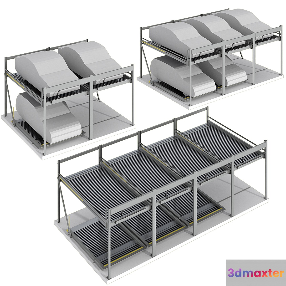 Car Compact Level Parking System Lift Elevator 3D Max