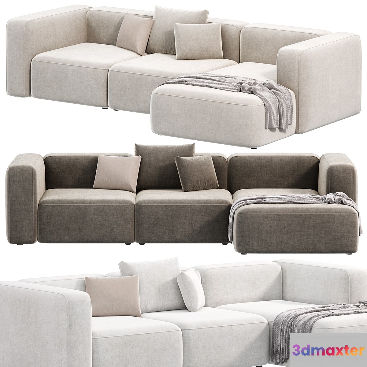 BASECAMP CHAISELOUNGE left Modular Sofa by makenordic 3D Max