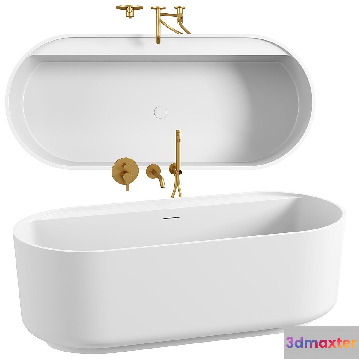 MASTELLO FREESTANDING STONE BATH 1600MM 3D Max