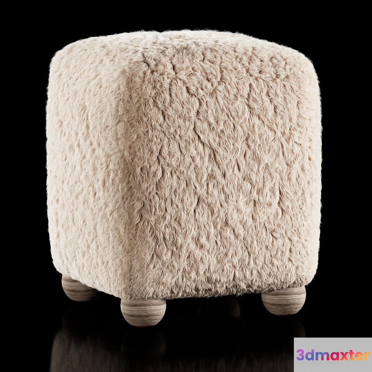 L Enchere Square Wool Ottoman