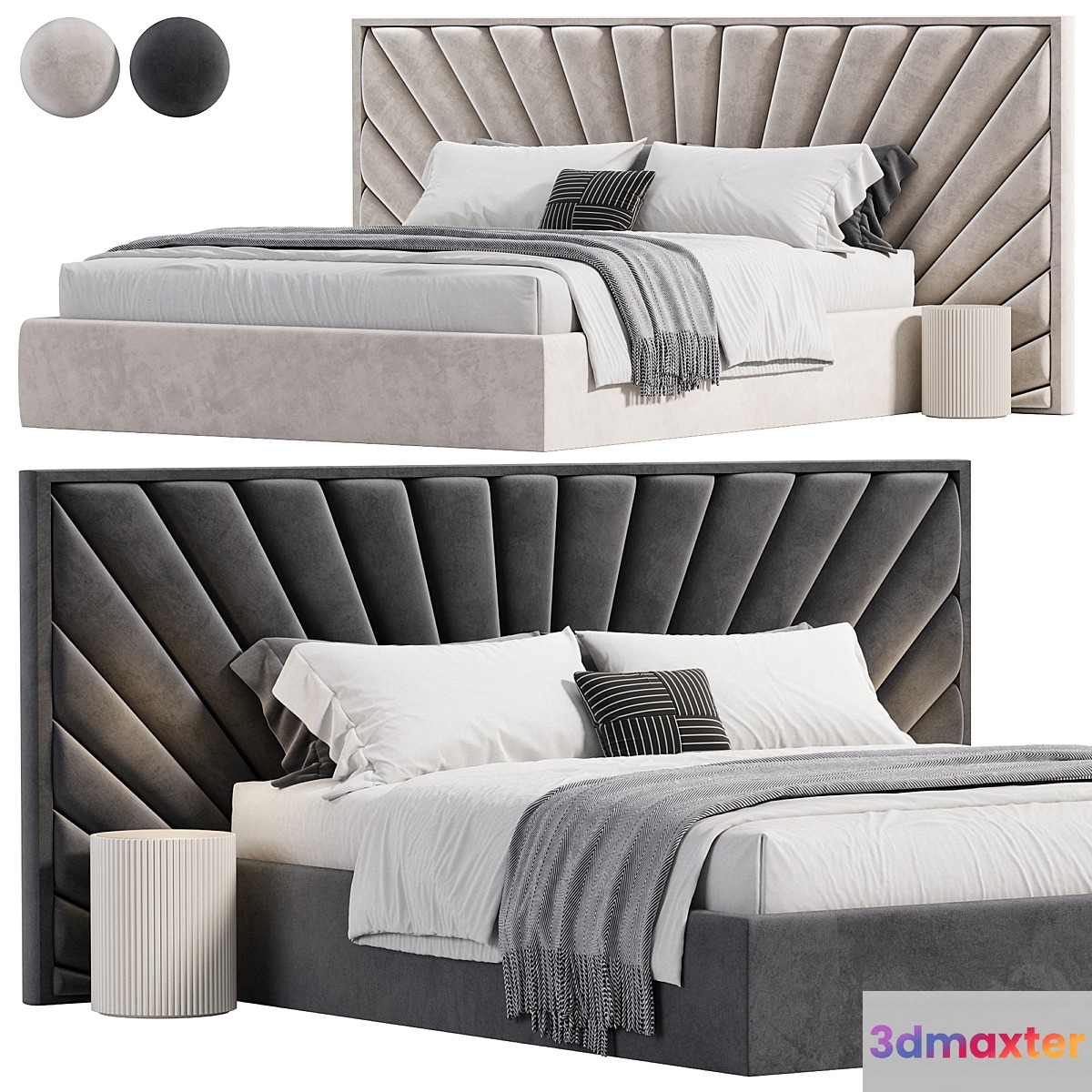 Elliot Deco Bed 3D Max