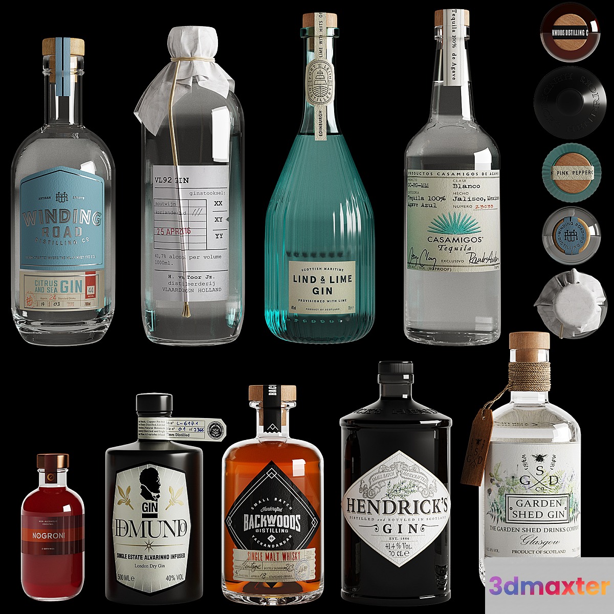 bottle set 01 3D Max