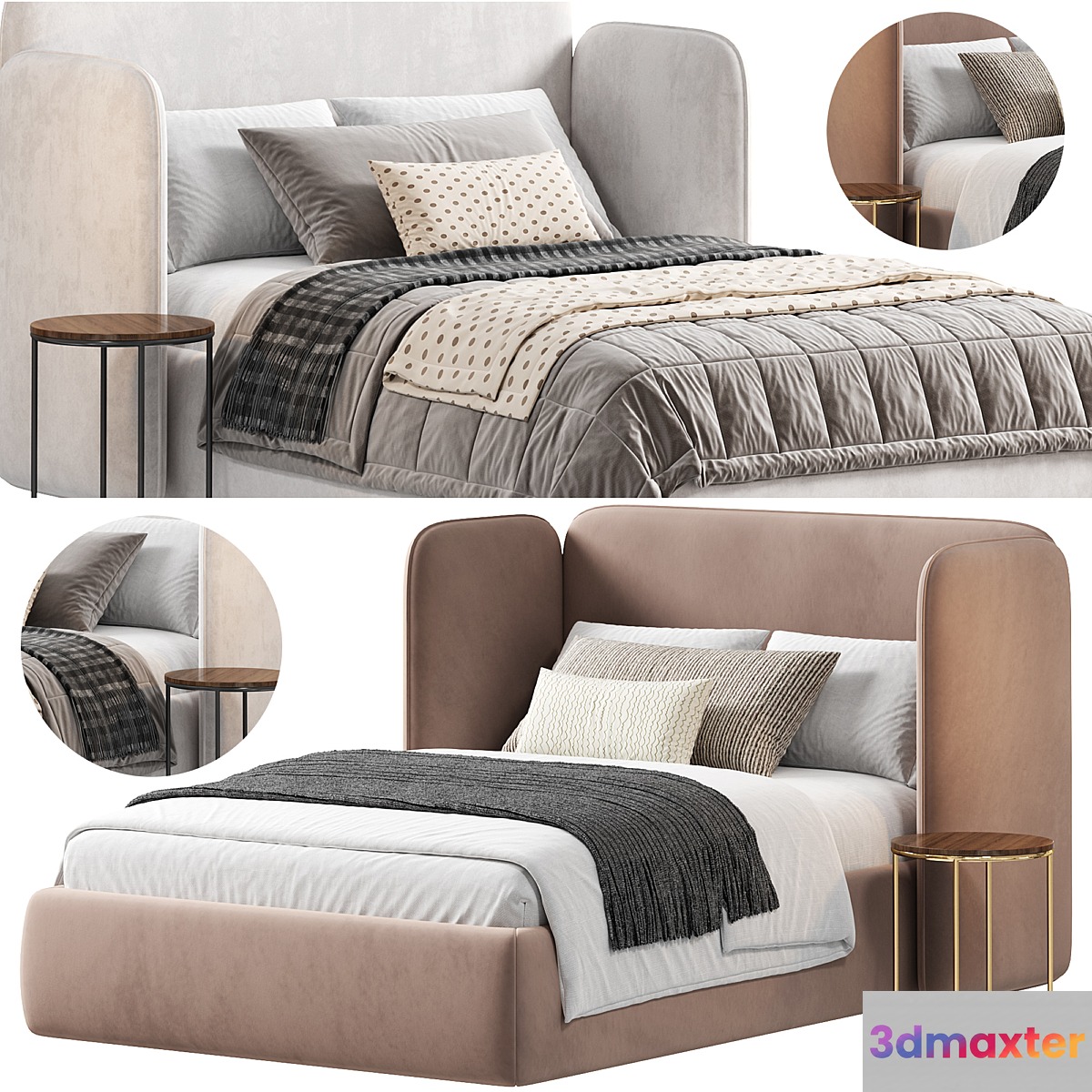 Teen Adults Single Level Bed 3D Max