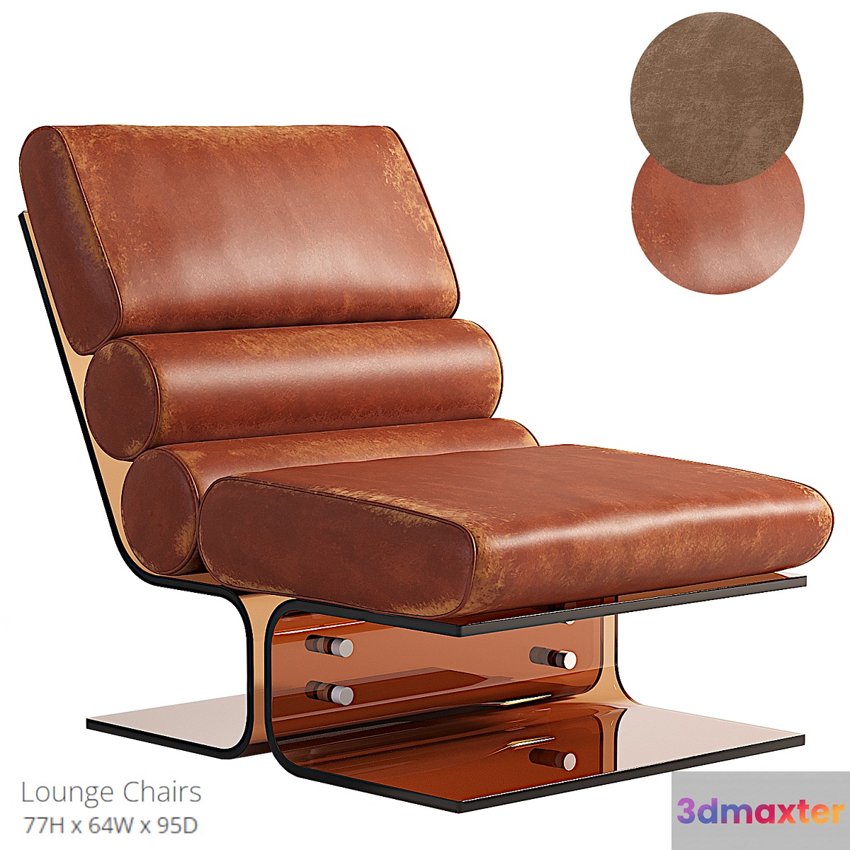 Pair of Space Age Lounge Chairs in Lucite and Leather 1960s