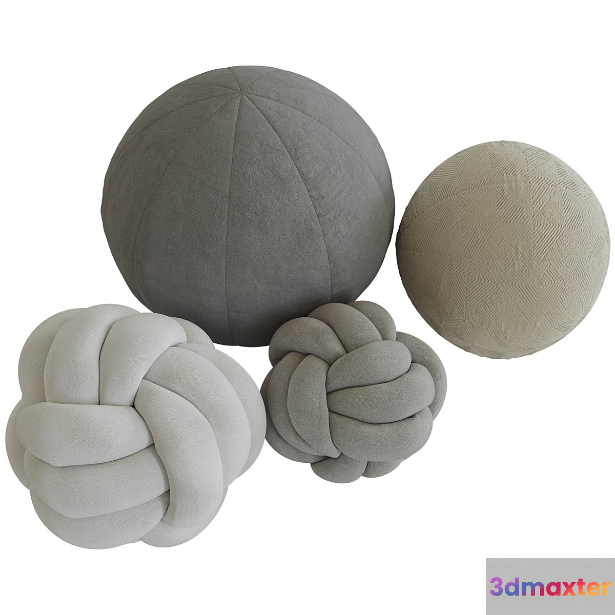 Knot pillow and sphere pillow 3D Max