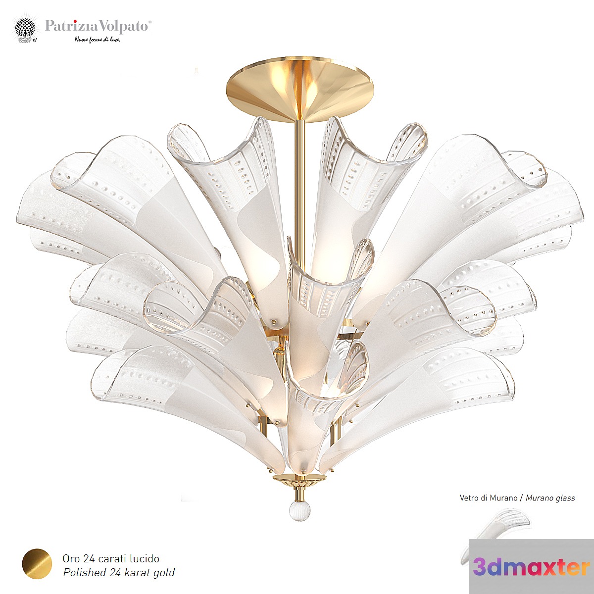 Chandelier Patrizia Volpato Petali 9007 PL3