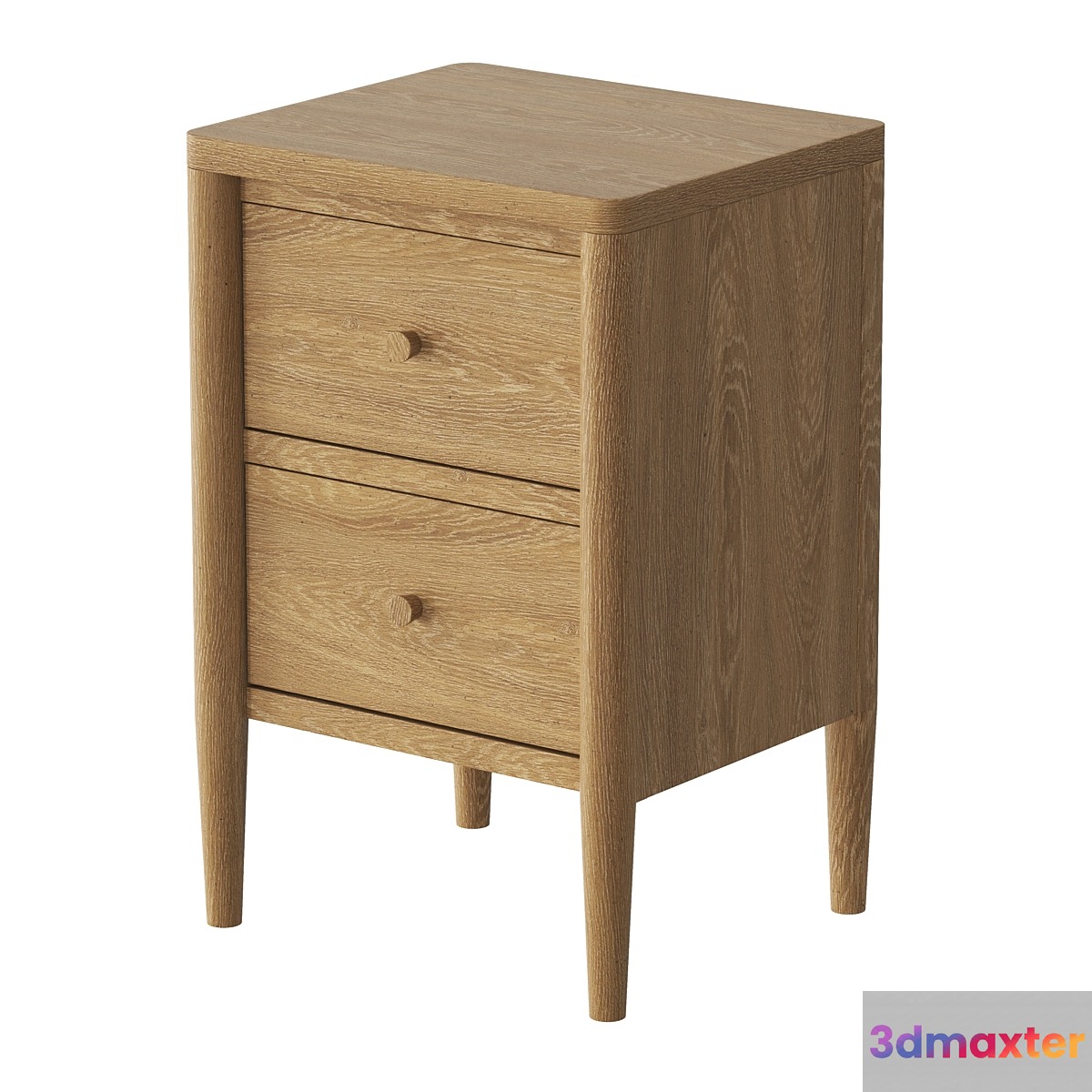Feather And Black Aubrey 2 Drawer Bedside 3D Max