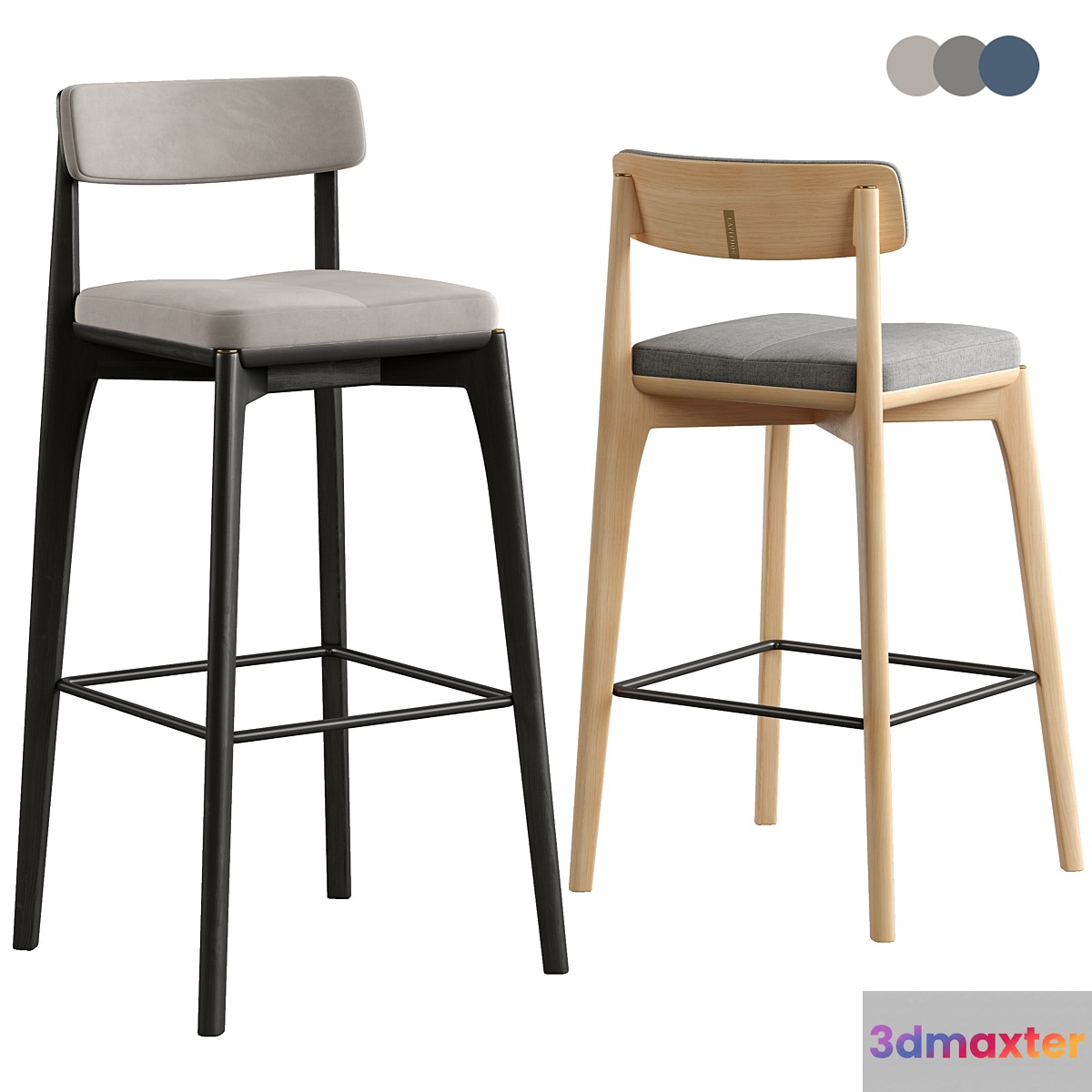Bar stool Aska. Latitude 3D Max