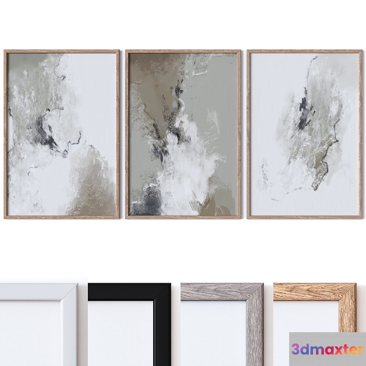Set of large wall paintings 2439 3D Max