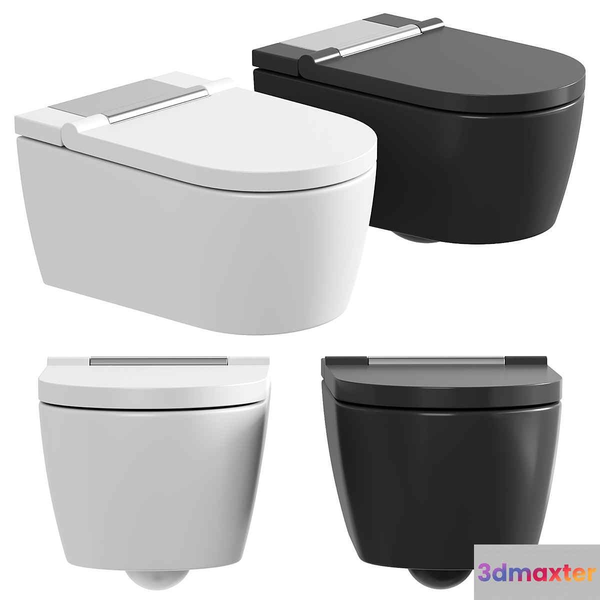 Geberit AquaClean Sela wall-mounted complete shower toilet system - No.2 3D Max