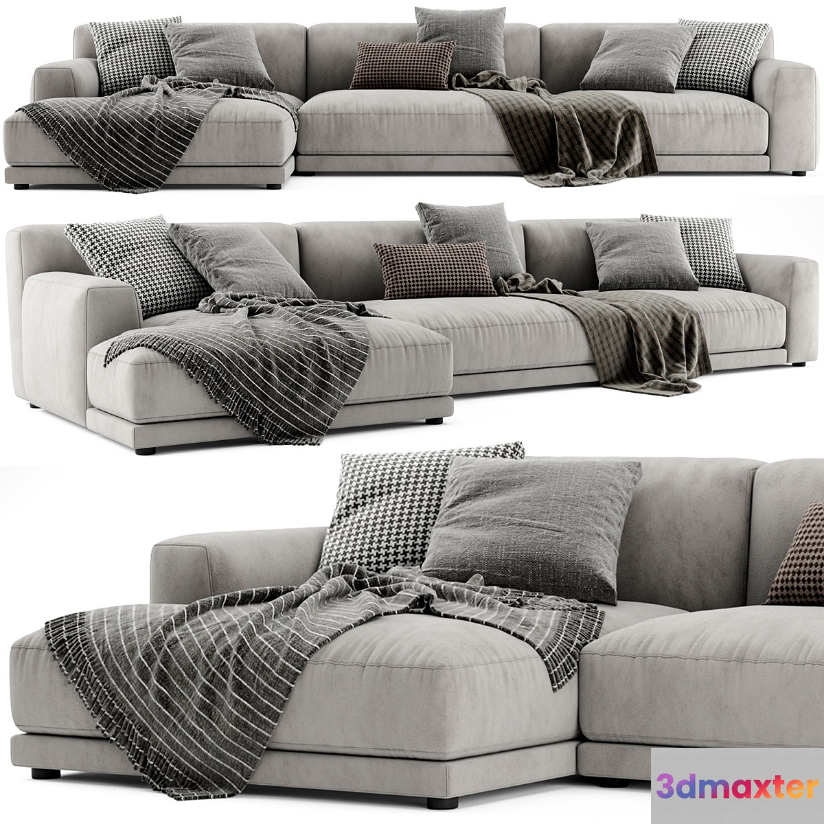 Poliform Paris Seoul Chaise Longue Sofa 02 3D Max