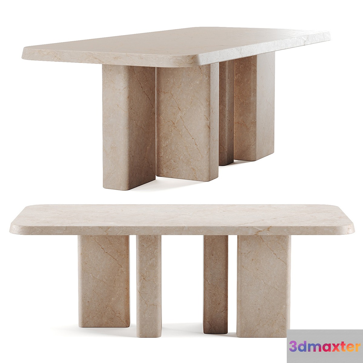 Cruz Outdoor Rectangular Dining Table 3D Max