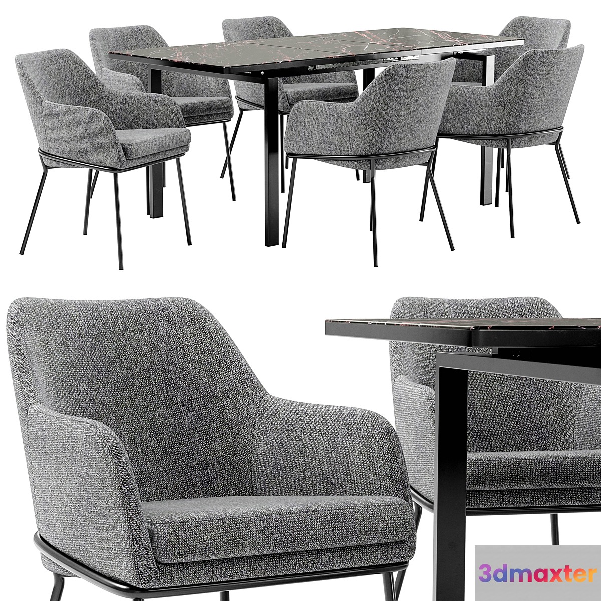Dining chair Cozy and table Areal