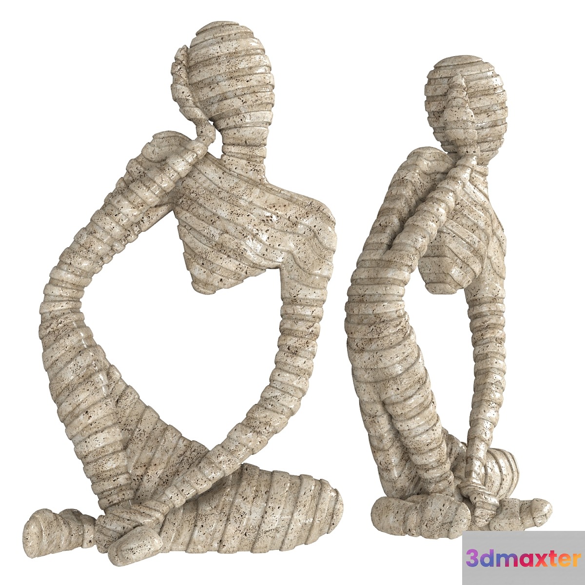 Ethnic statuette of a woman from travertine - No.2