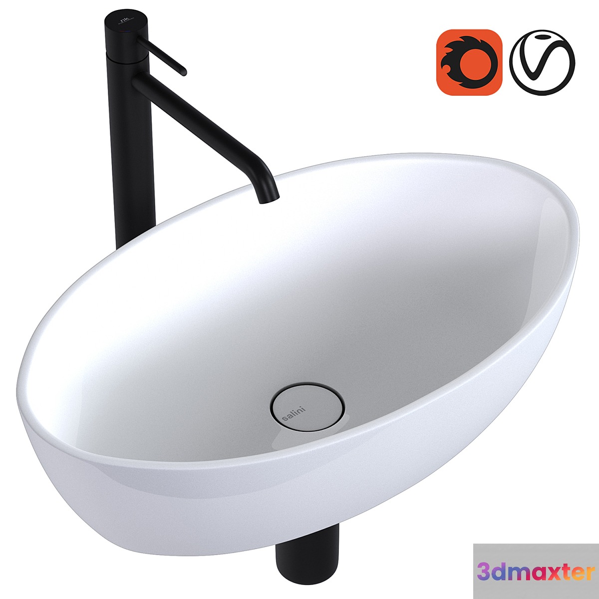 Sink Salini Alda 01 & faucet Noken Round by Porcelanosa