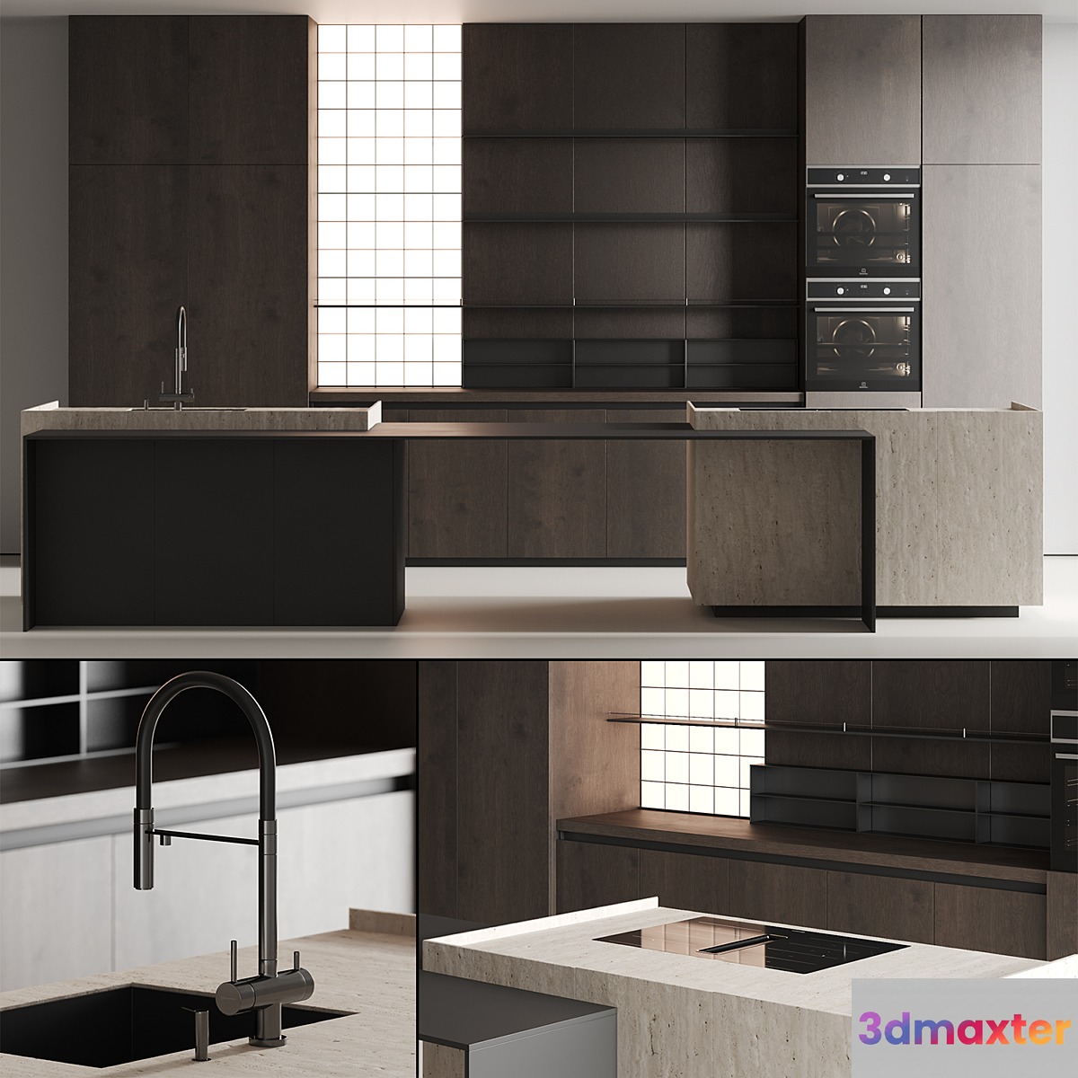 Modern kitchen with island 13 3D Max