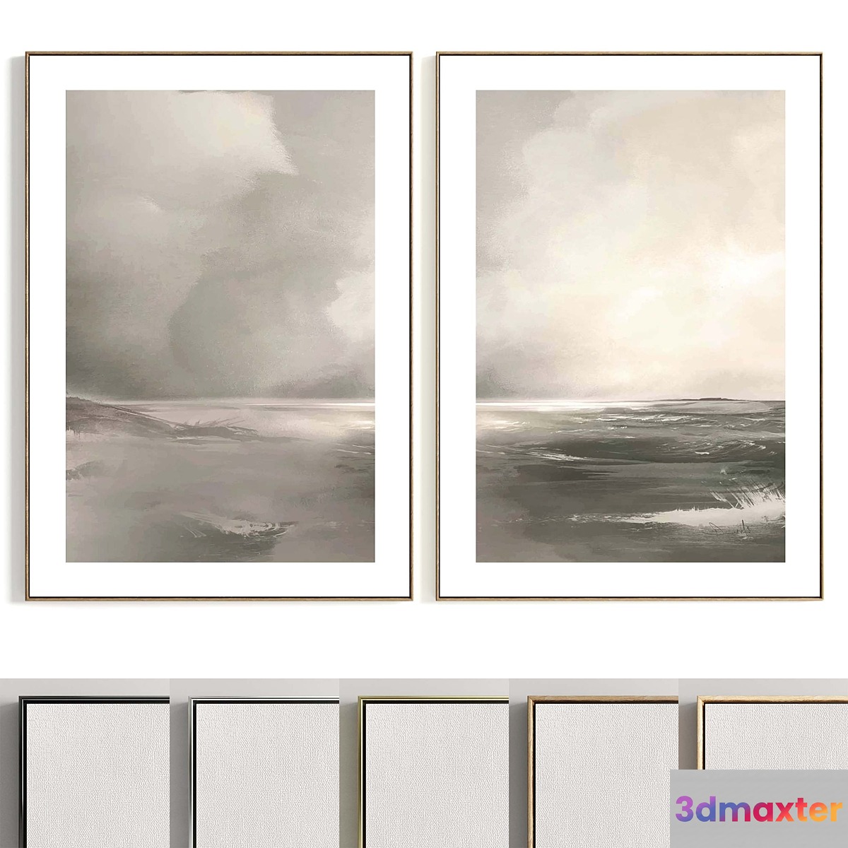 Plaster Two Photo Frame T-394 3D Max