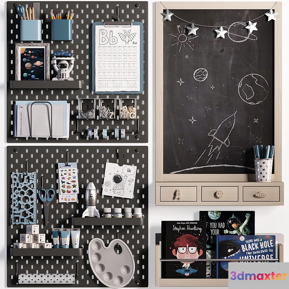 Ikea SKADIS Pegboard with Chalkboard for Teenagers and Kids 03 - No.2