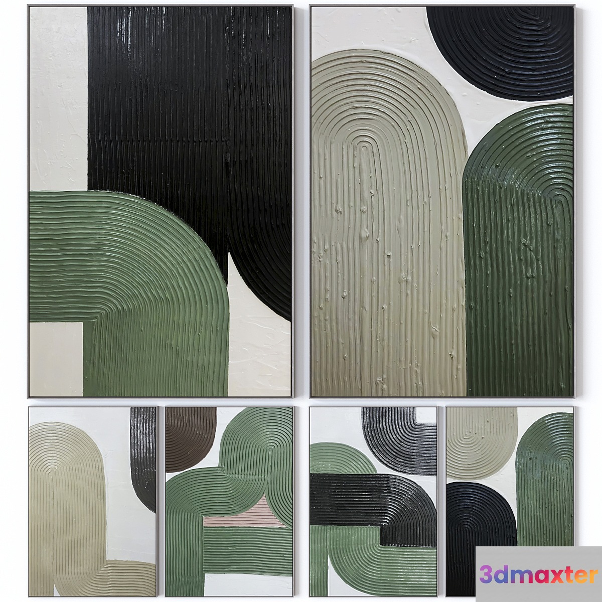 Set of six large wall paintings 2458