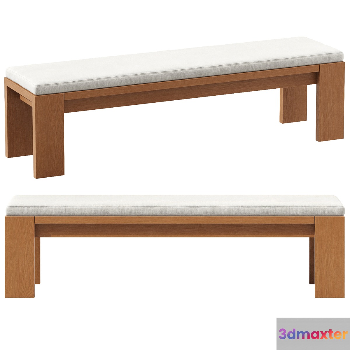 Marbella Teak Dining Bench - No.2 3D Max