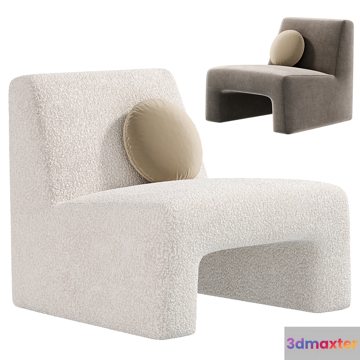 Dario Green Boucle Accent Chair by cb2 armchairs 3D Max