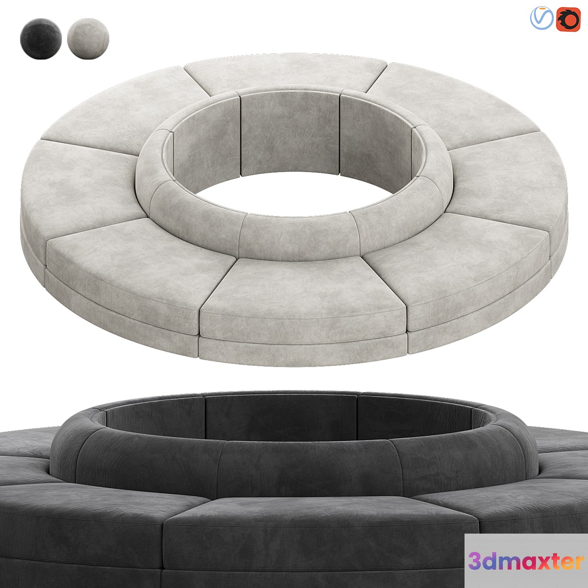 Maura Modular Convex Circle Sectional Sofa