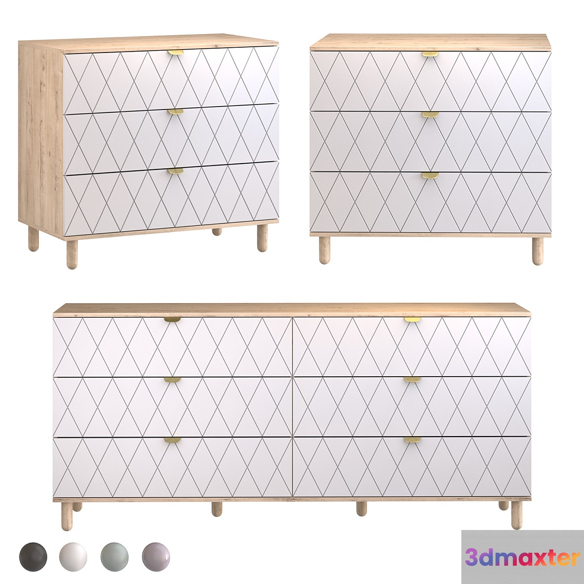 chest of drawers Tejons-3 Tejons-4 Diamond Lavanda Milk Menthol 3D Max