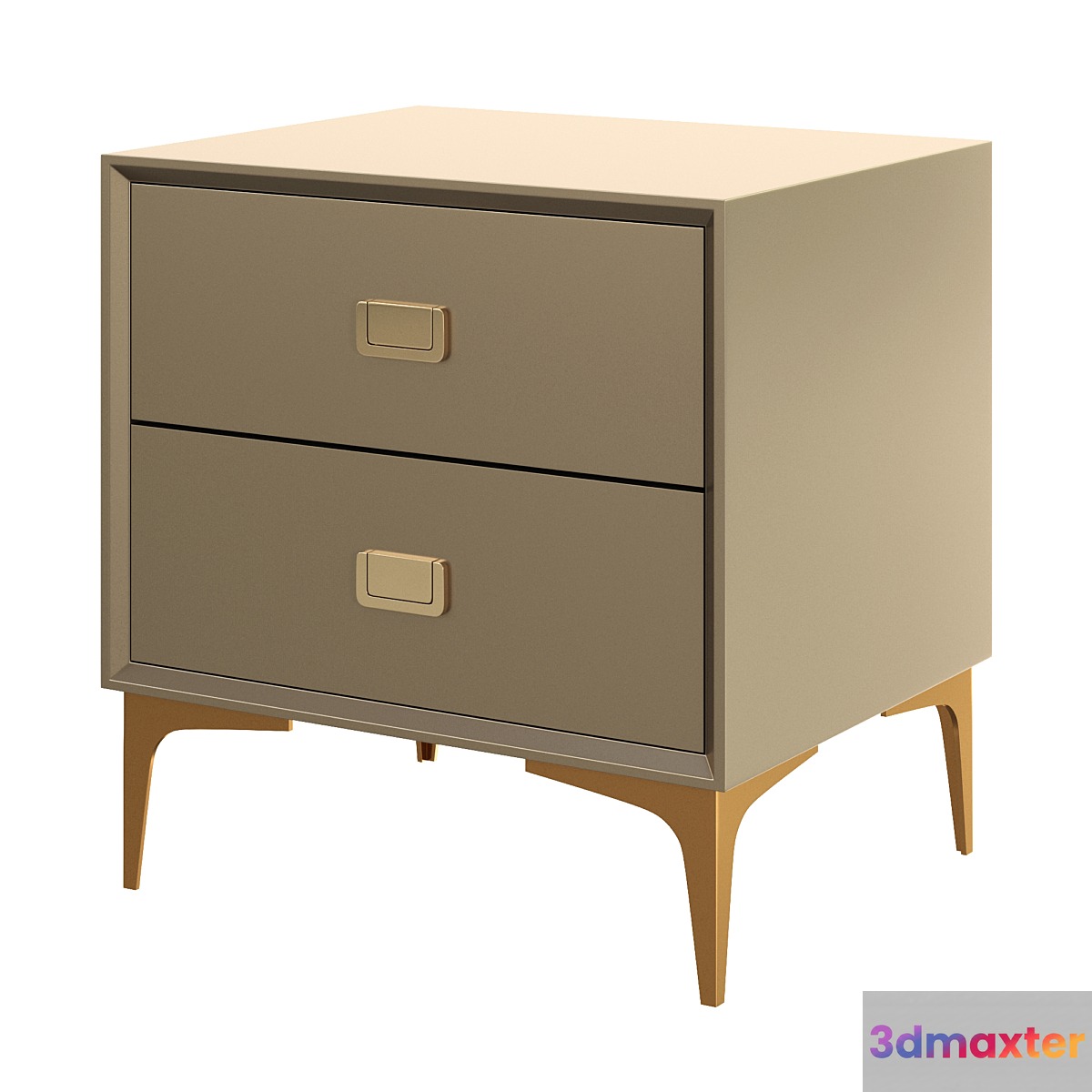 Modern Champagne Nightstand 2 3D Max