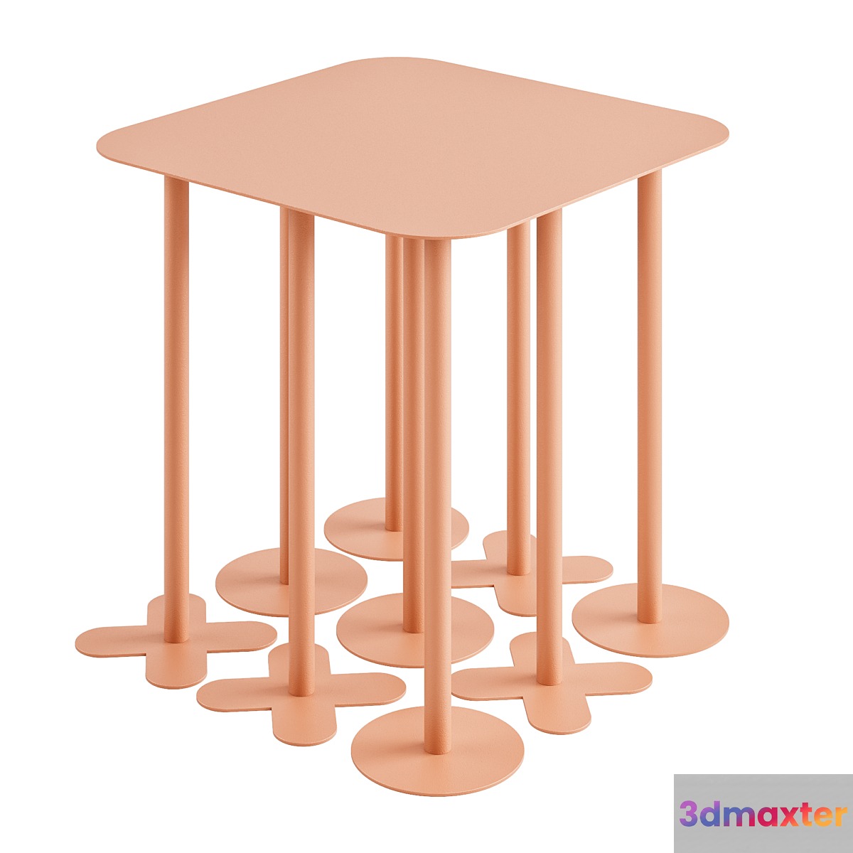 WoodFamily Metal table 3D Max