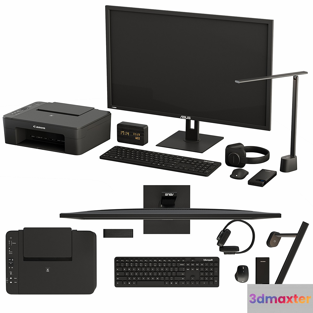 Black Desktop Accessory Set 01 - No.2