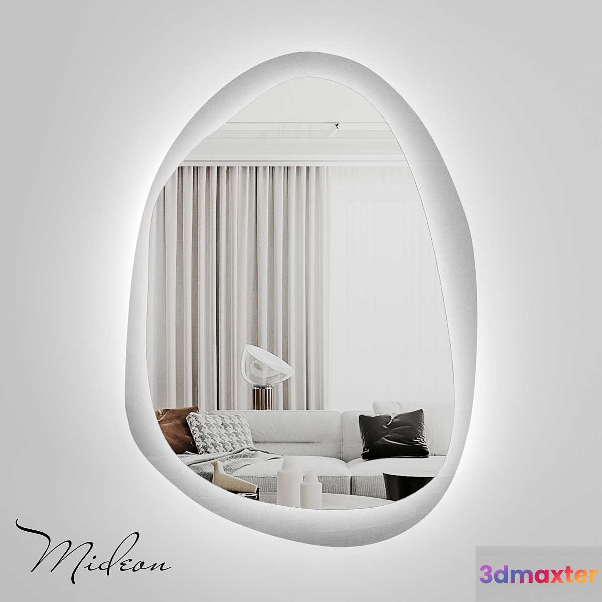 Designer mirror with backlight Mideon Transparent 