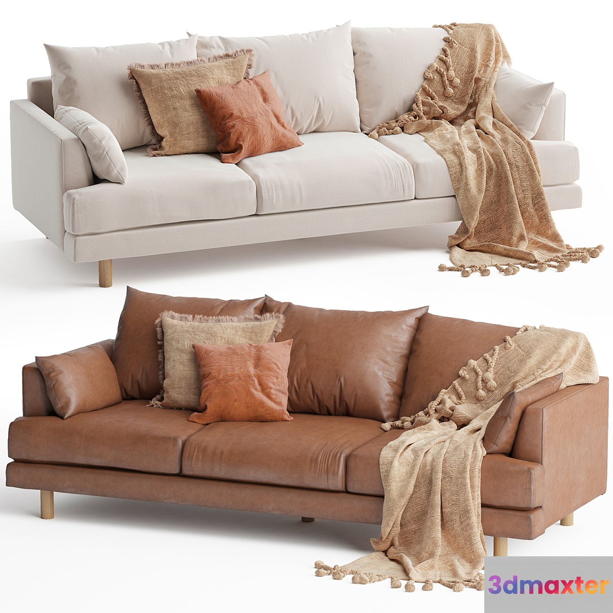 Bungalow Premium 3 Seater Sofa 3D Max