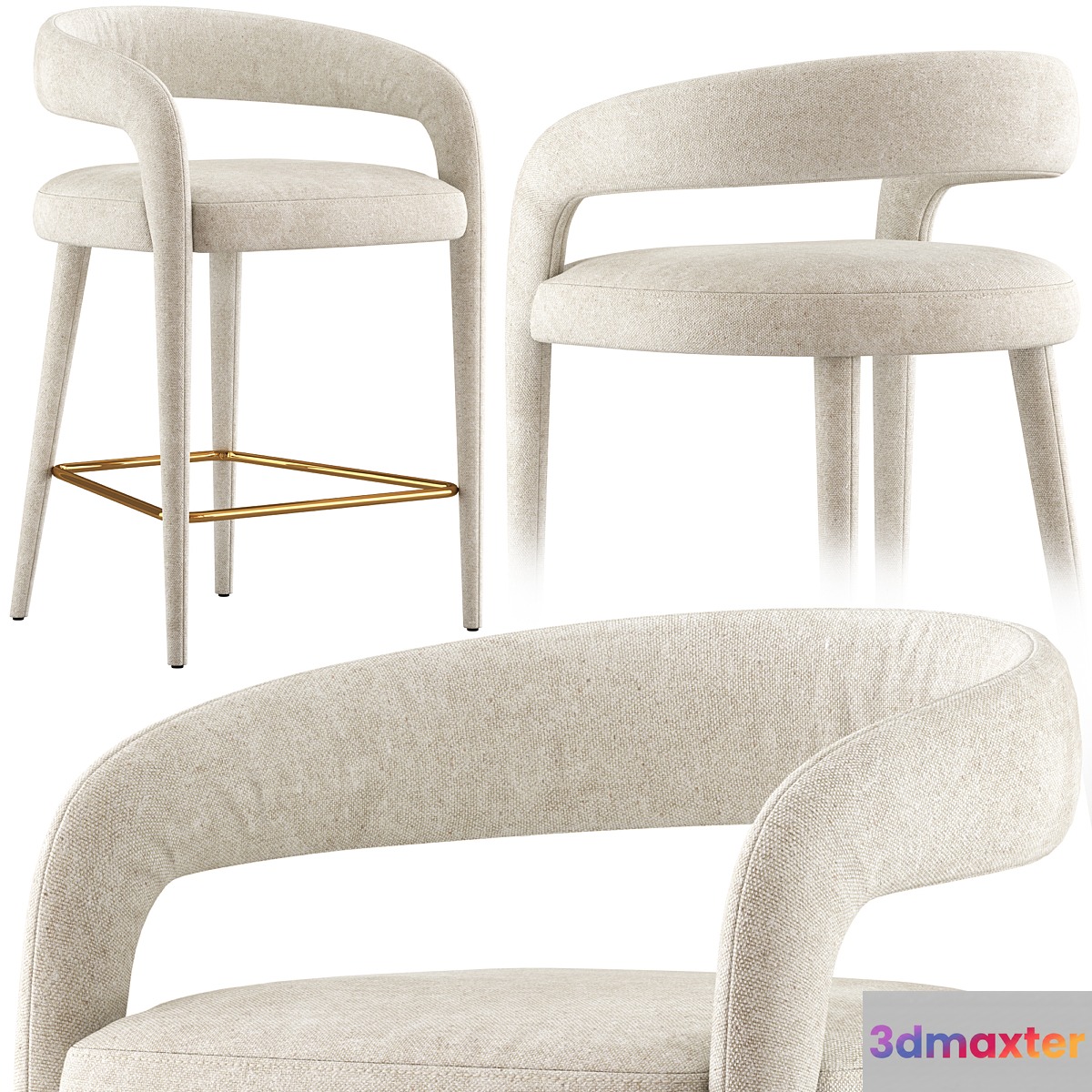 CB2 Lisette Counter Stool 3D Max