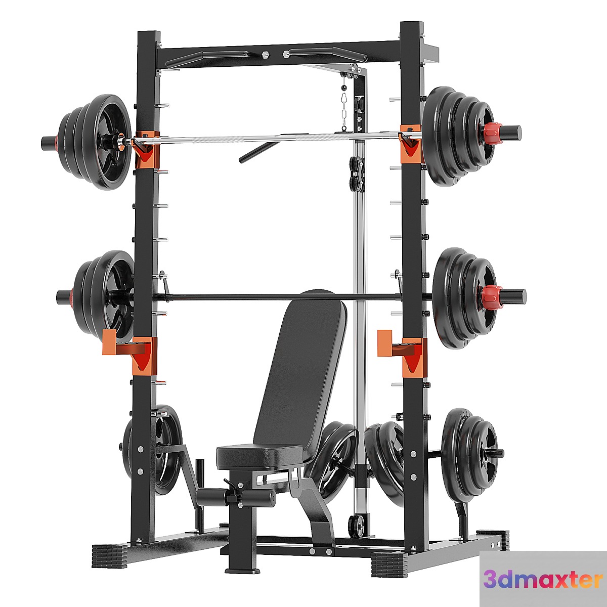 Smith machine power frame