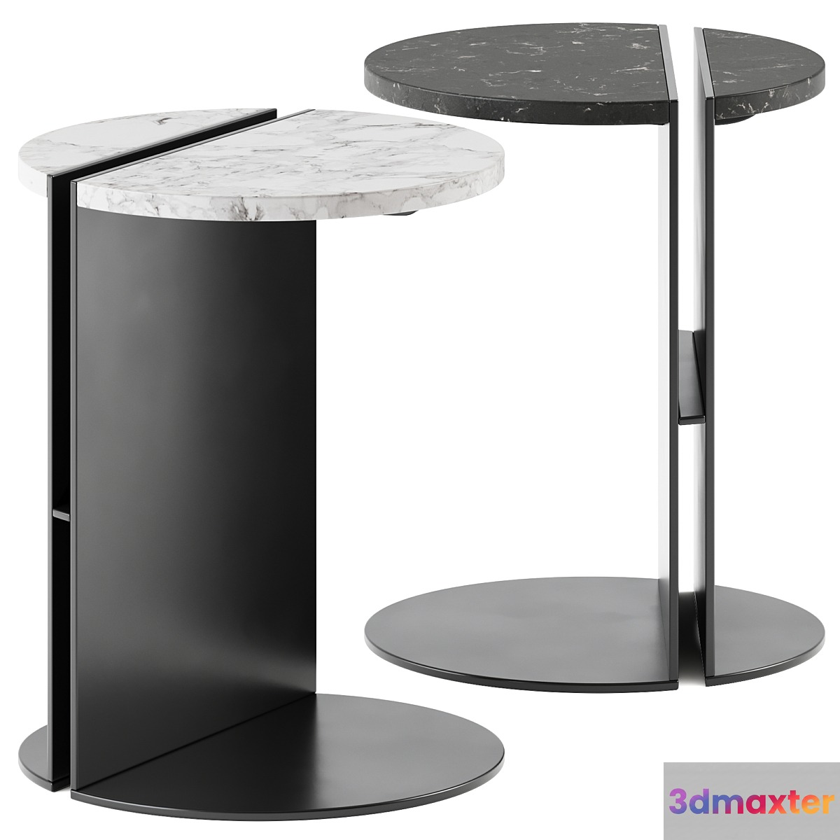 Maami Home HALF CALACATTA VIOLA Marble Side Tables 3D Max