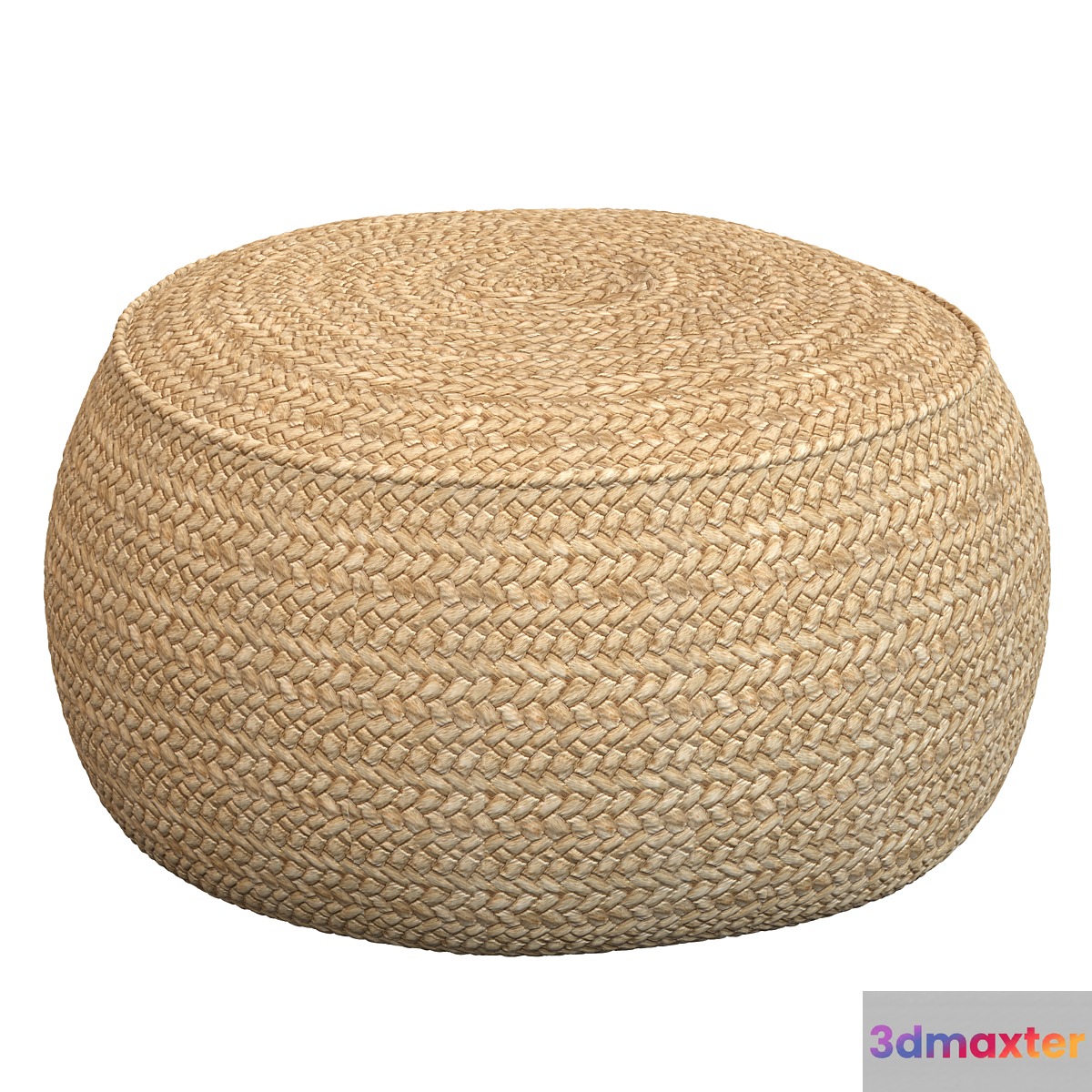 The Raffia Flores Pouffe round Natural