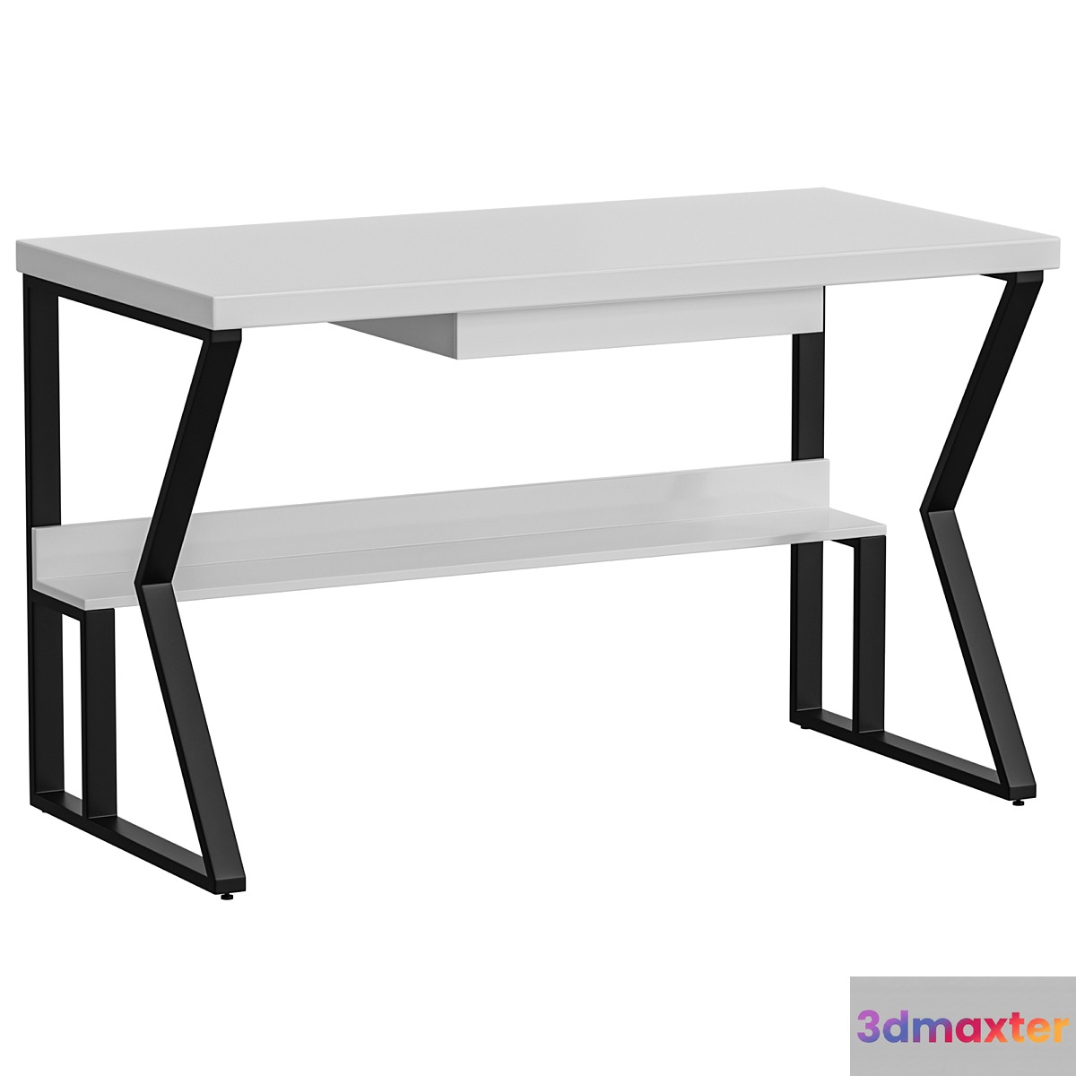 Rectangular computer desk 3D Max