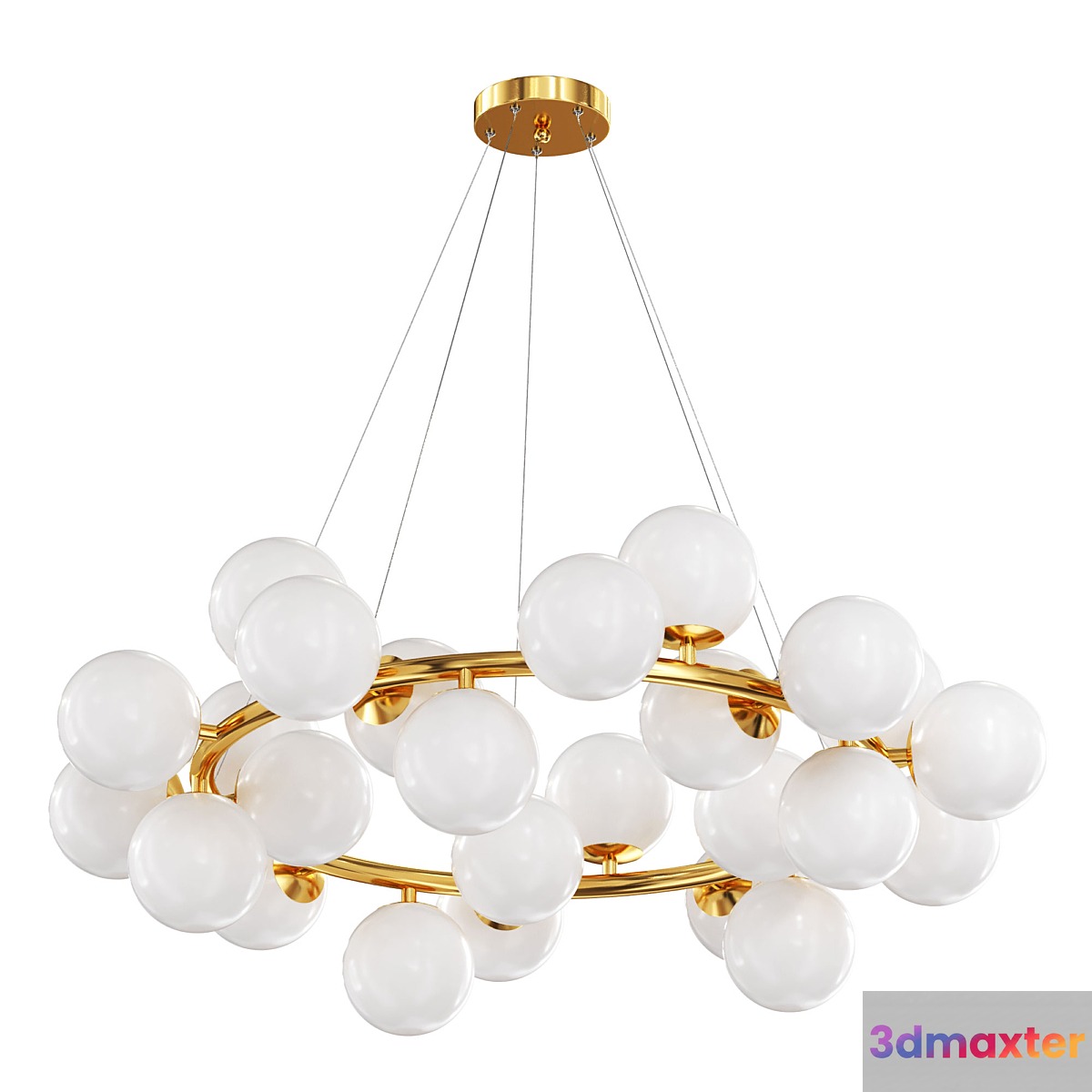 Opal Glass Ball Chandelier Lamp 3D Max