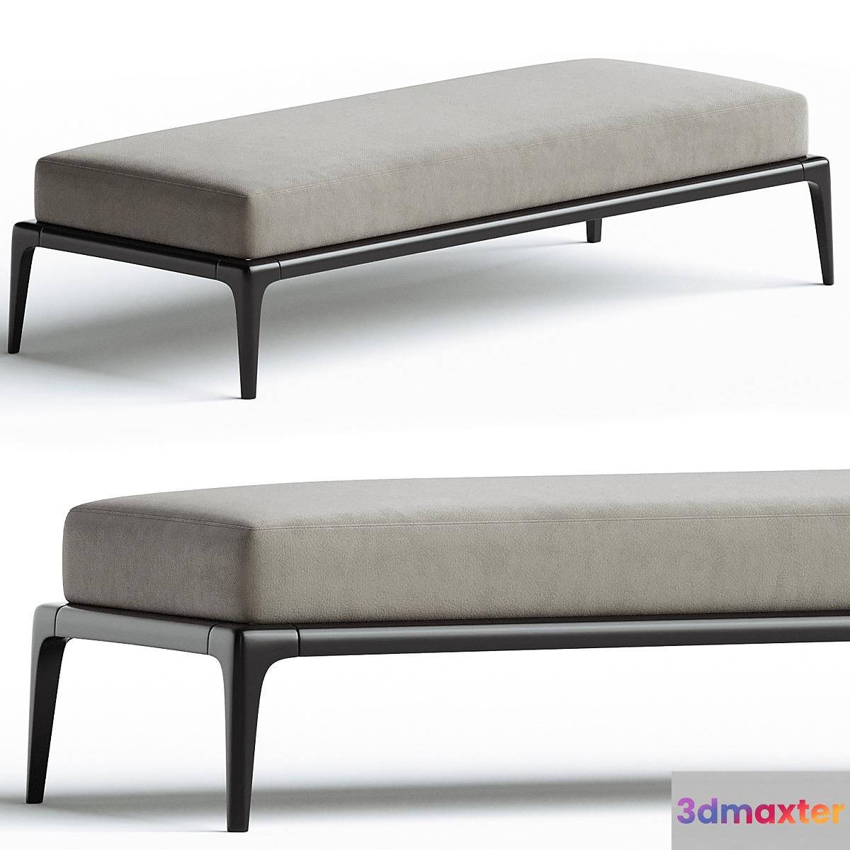 Poliform PARK Upholstered fabric bench 3D Max